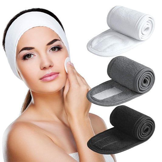 Headband 3 Pack Ultra Soft Adjustable Face Wash Headband