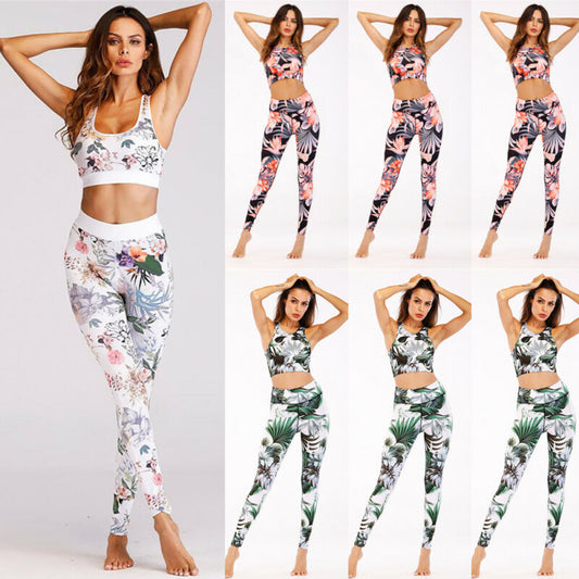 Women Crop Top+ Leggings Trousers