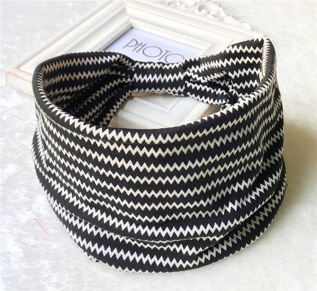 Hair Bands Headbands Wide HeadwrapCotton  Headpiece Stretch - CoreYogaWear