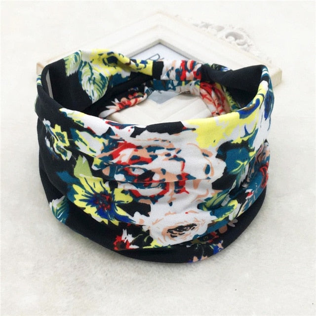Hair Bands Headbands Wide HeadwrapCotton  Headpiece Stretch - CoreYogaWear