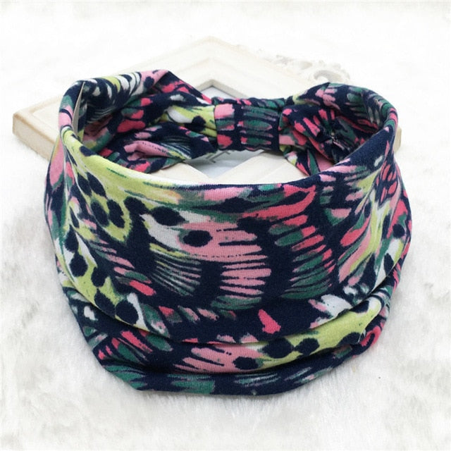 Hair Bands Headbands Wide HeadwrapCotton  Headpiece Stretch - CoreYogaWear