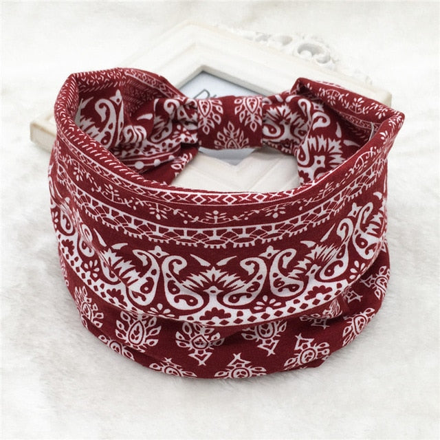 Hair Bands Headbands Wide HeadwrapCotton  Headpiece Stretch - CoreYogaWear