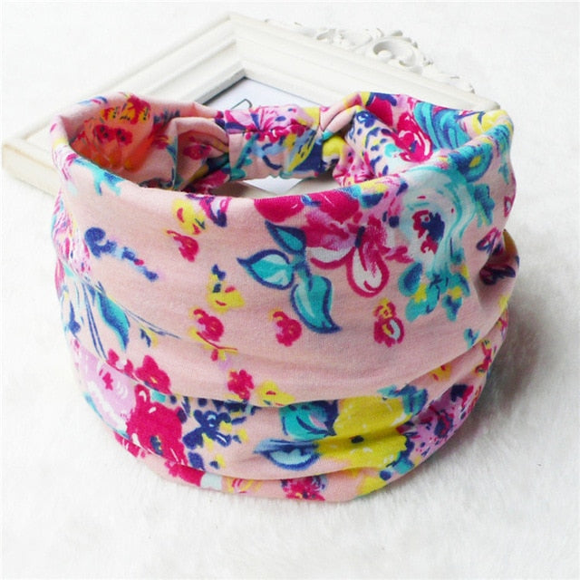Hair Bands Headbands Wide HeadwrapCotton  Headpiece Stretch - CoreYogaWear