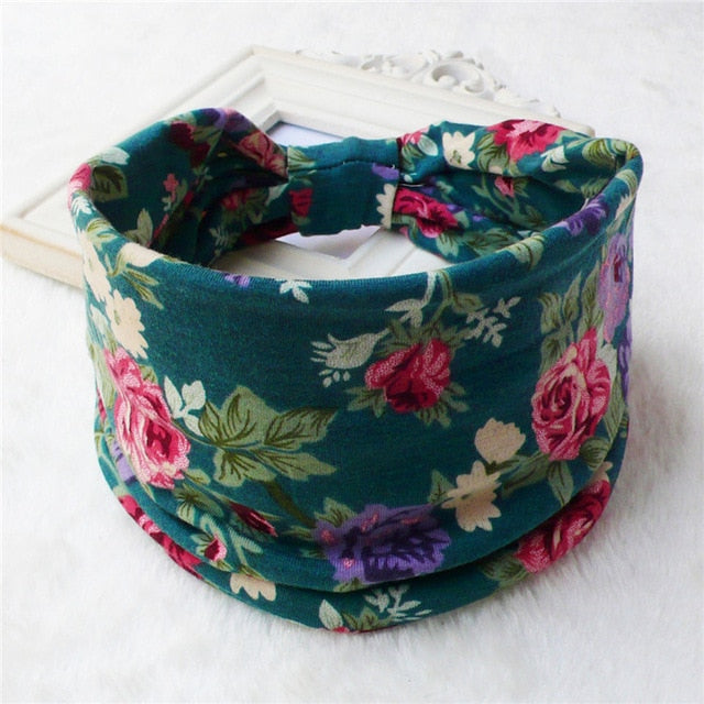 Hair Bands Headbands Wide HeadwrapCotton  Headpiece Stretch - CoreYogaWear
