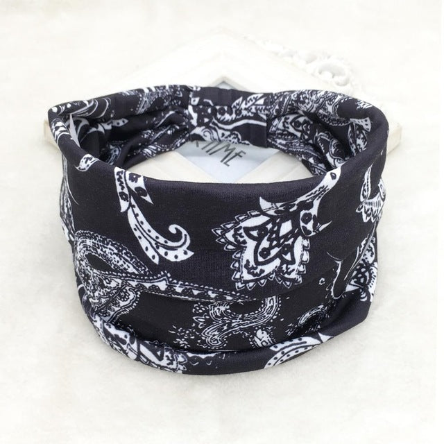 Hair Bands Headbands Wide HeadwrapCotton  Headpiece Stretch - CoreYogaWear