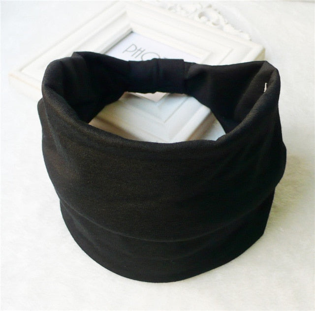 Hair Bands Headbands Wide HeadwrapCotton  Headpiece Stretch - CoreYogaWear