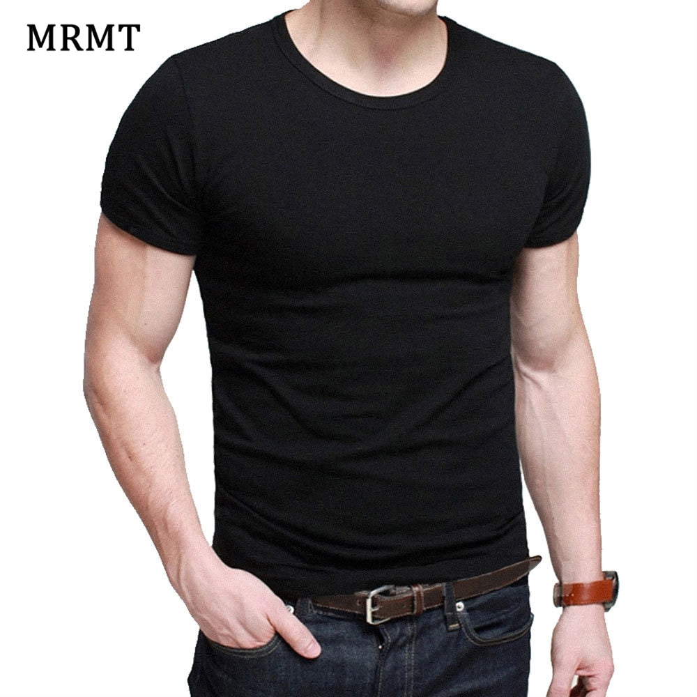 Lycra Men'S T Shirt Short Sleeve T-Shirt O-Neck Slim Solid Color Half Sleeved Tee Shirt 2020 MRMT - CoreYogaWear