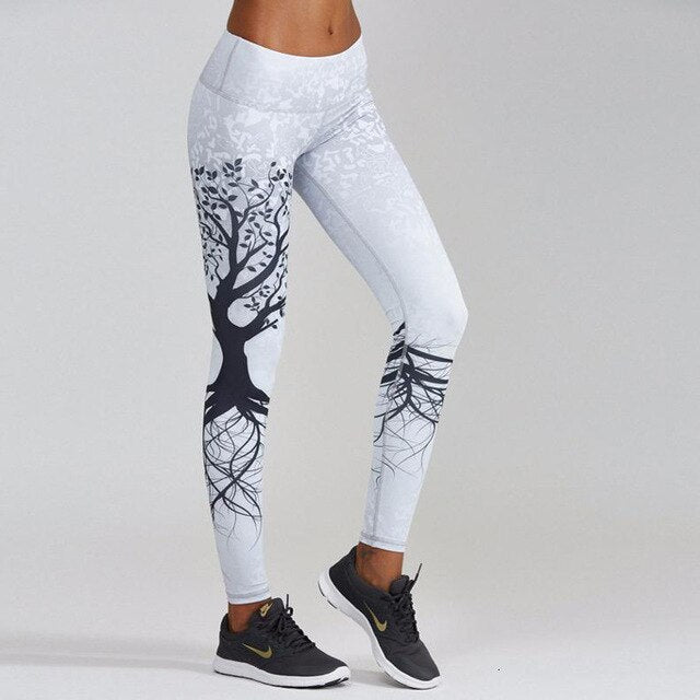 Women Fitness  Fashion Tree Printed Leggings Sport Pants - CoreYogaWear