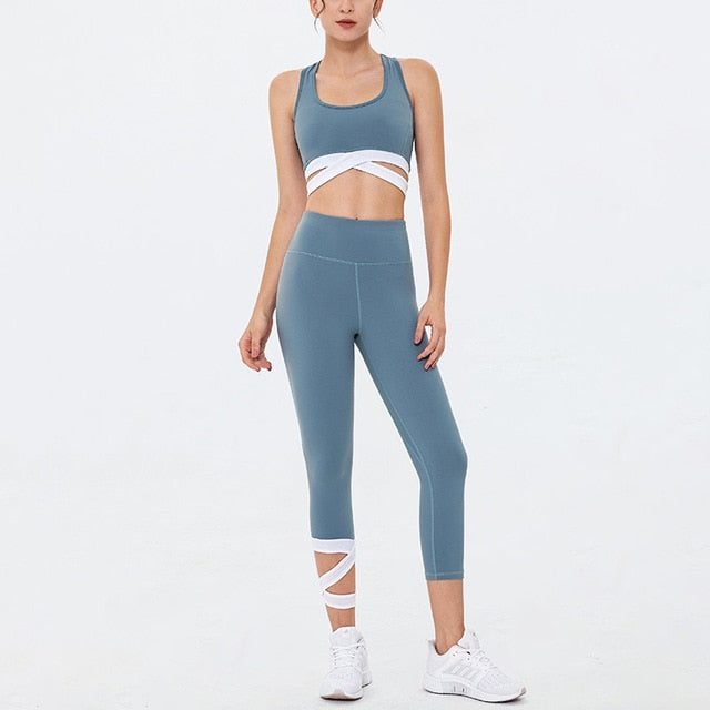 Sports Padded Bra Leggings  Suit Running - CoreYogaWear