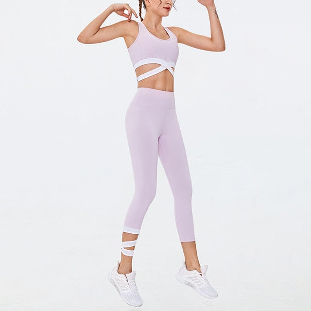 Sports Padded Bra Leggings  Suit Running - CoreYogaWear