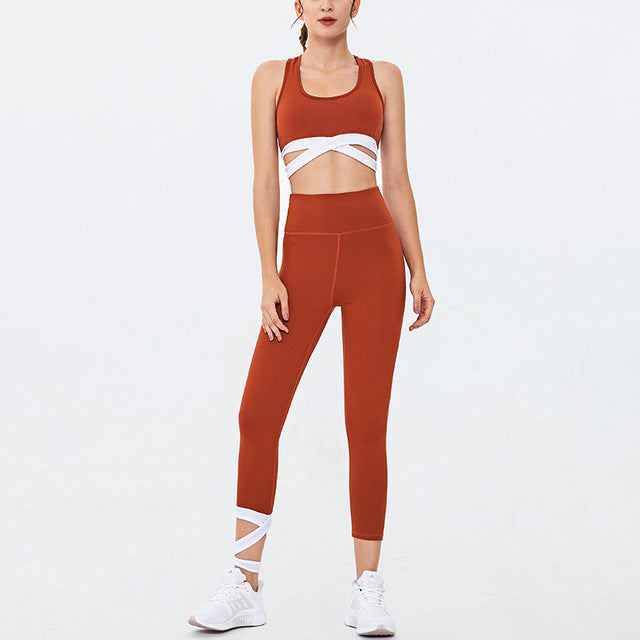 Sports Padded Bra Leggings  Suit Running - CoreYogaWear